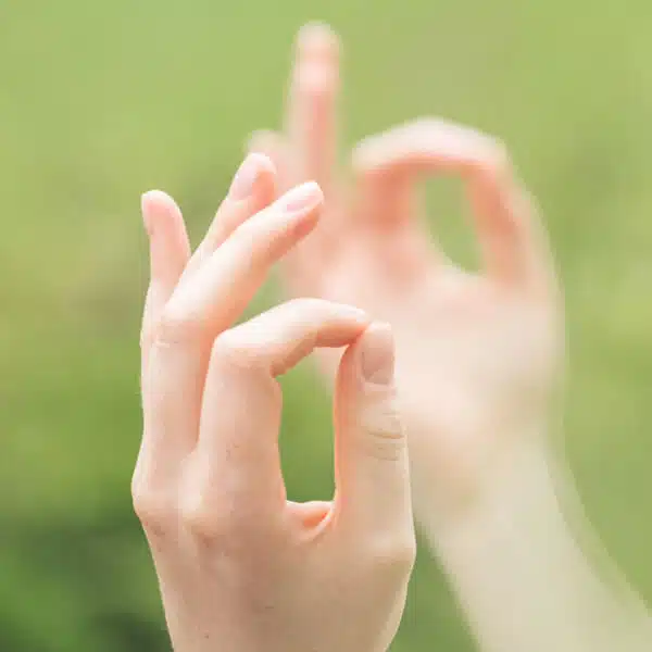 Manos en posicion de meditación